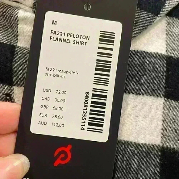 NWT PELOTON FLANNEL SHIRT Sz M - Picture 4 of 6